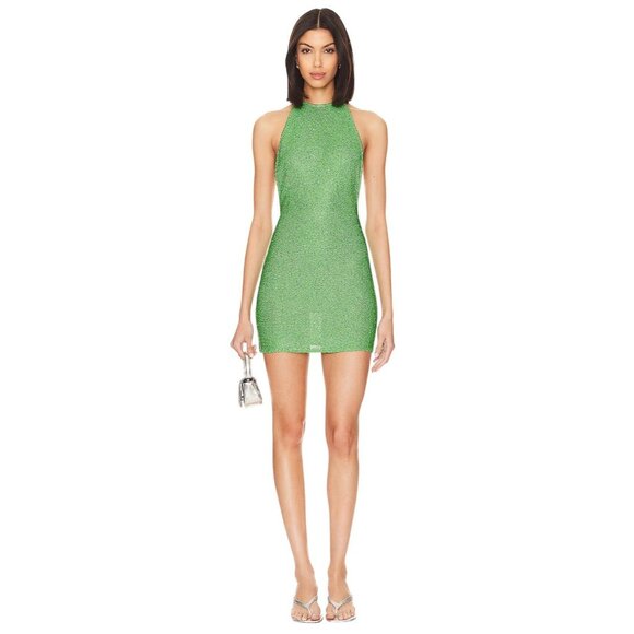 Lovers and Friends Cerys Sequin Mini Dress in Green Small New Womens Halter - Picture 11 of 11